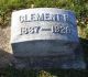 CLARK, Clement B (1837-1920)- Spouse: Henrietta Marietta MOORE (1852-1916); Inscription: Clement B, 1837-1920.