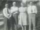 HUNTSINGER, James William-Family- After Sunday dinner gathering during WW II. (L to R)- Kenneth James HUNTSINGER (1911-1991); his father, James William HUNTSINGER (1889-1951); mother, Emma Lena Mary SCHMIDT (1892-1977) and his brother, Wayne Gaylord HUNTSINGER (1914-1993). Wayne left the following week to join the service.