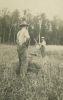 WELLER- Harvey James WELLER (1885-1959), left, and his father, Alonzo WWW Weller (1852-1926) cutting hay on acreage by Hill City, Aitkin, MN, USA.
